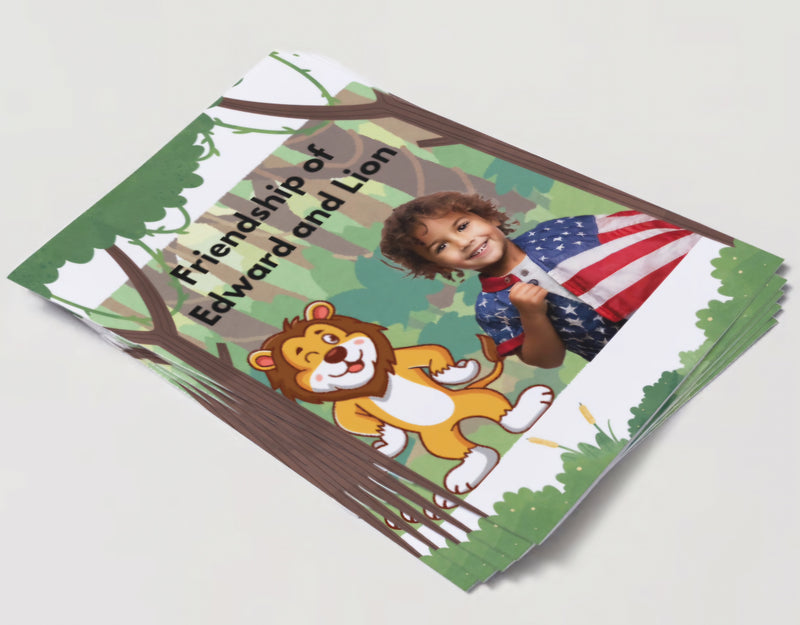 Personalised Storybook : Friendship of *Your Child's Name* and Lion. Fast & Free Shipping Worldwide